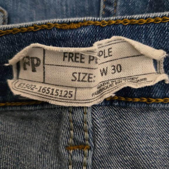 Free People Blue High Rise Straight Leg Jeans 30 - Picture 9 of 10